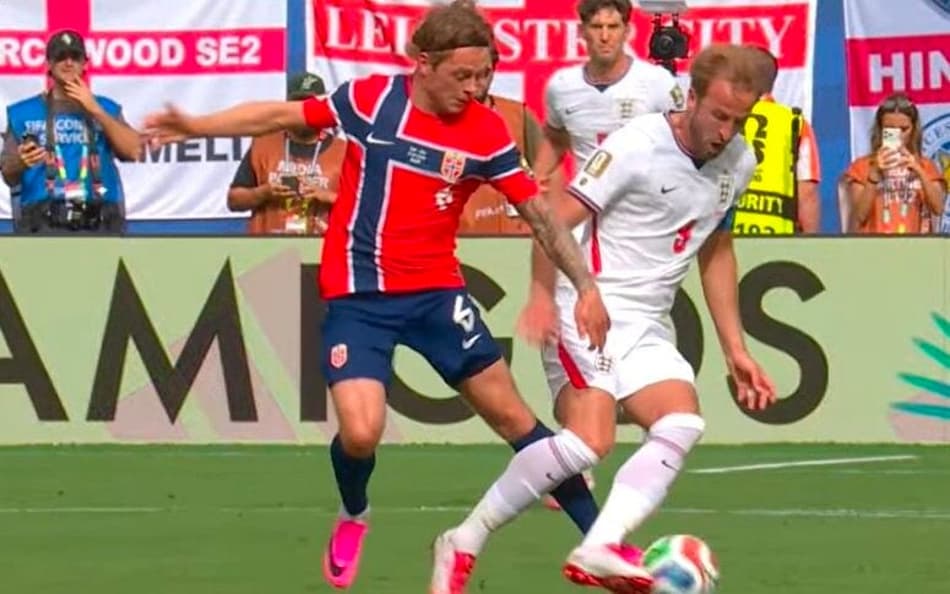 Harry Kane em dividida em Noruega x Inglaterra