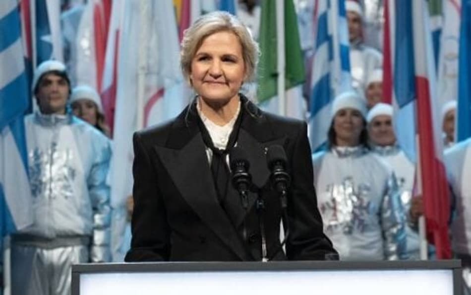 Kirsty Coventry, presidente do COI, durante pronunciamento