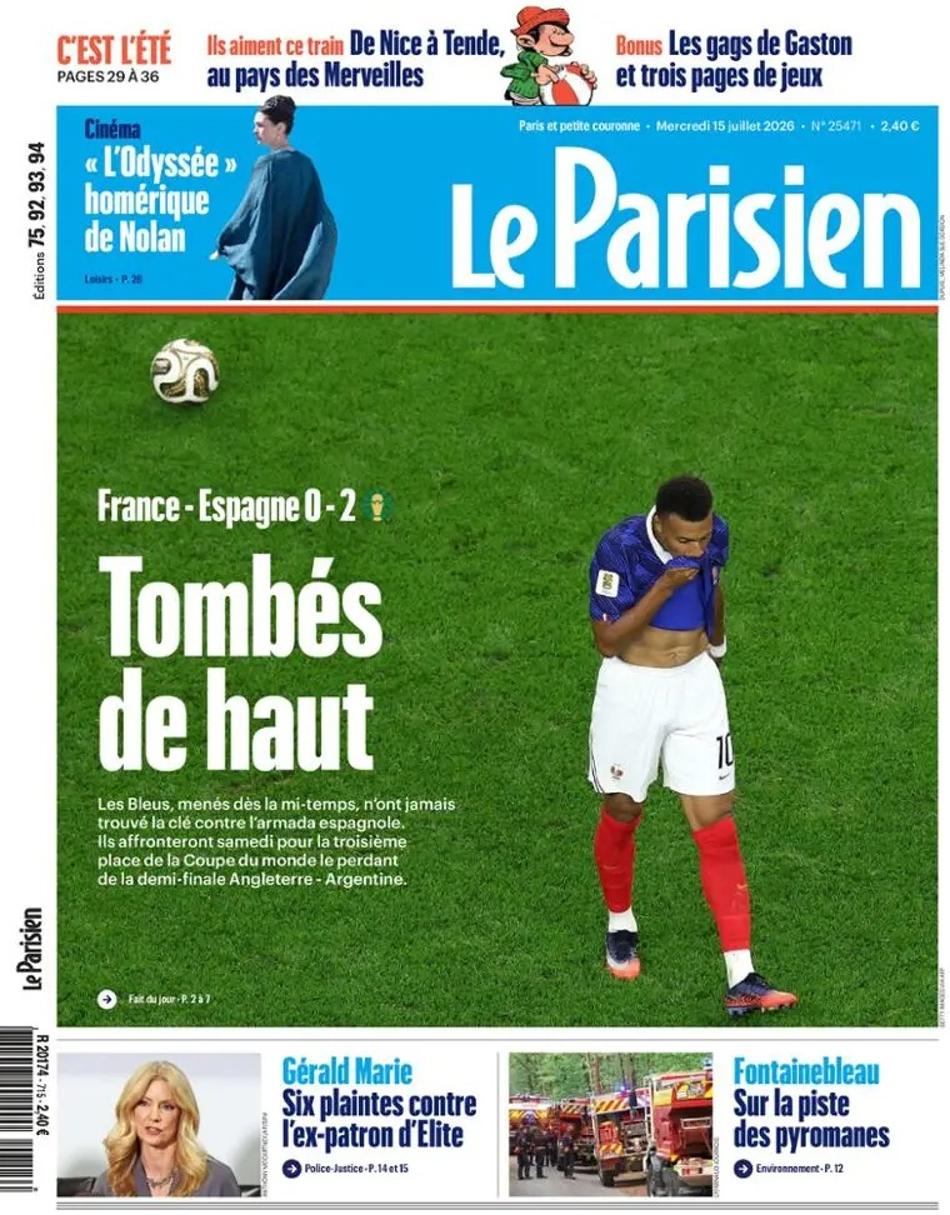 Repercussão do Le Parisien sobre a vitória da Espanha sobre a França