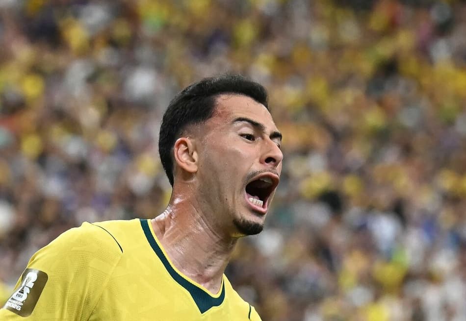Gabriel Martinelli, autor do gol da classificação às oitavas da Copa do Mundo. (Foto: Paul ELLIS / AFP)