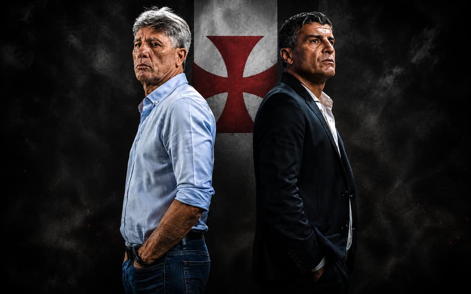 Renato Gaúcho, ex-técnico do Vasco, e Pedro Emanuel, atual treinador
