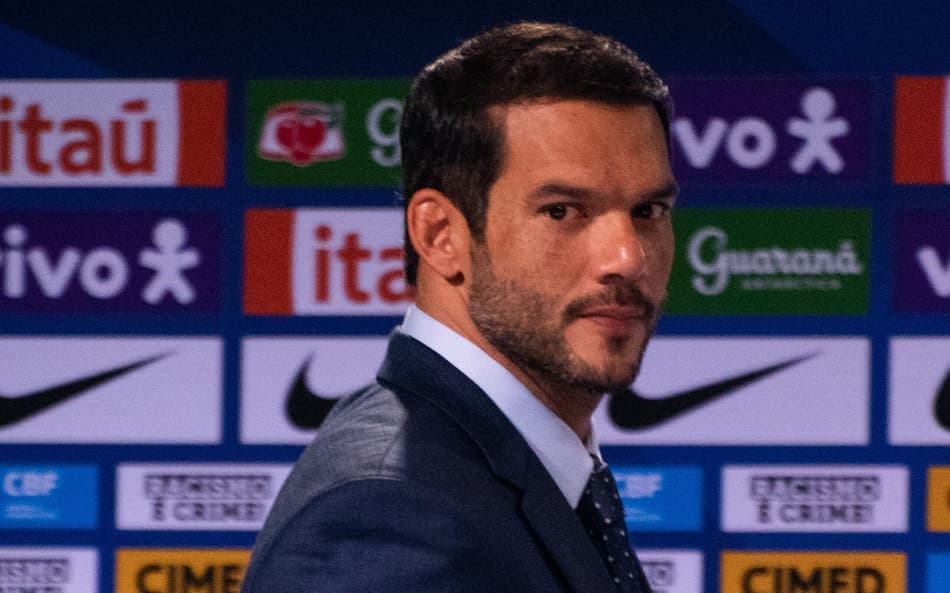 Samir Xaud, presidente da CBF, durante evento na entidade