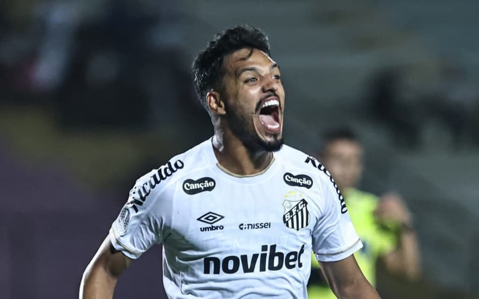 Gabriel Menino marcou um dos gols do Santos na vitória contra a UCV. (Foto: Reinaldo Campos/ Santos FC)