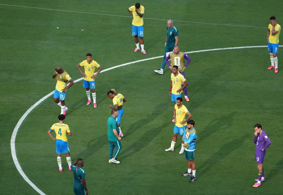 Seleção Brasileira após a derrota para a Noruega