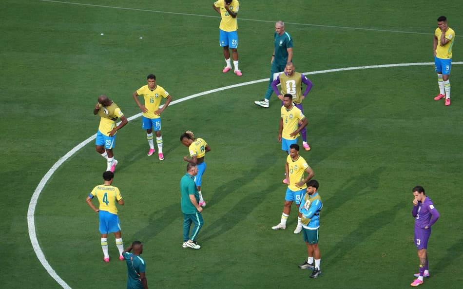 Seleção Brasileira após a derrota para a Noruega