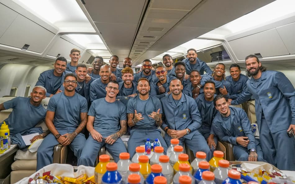 Seleão Brasileira na chegada aos Estados Unidos para a Copa do Mundo