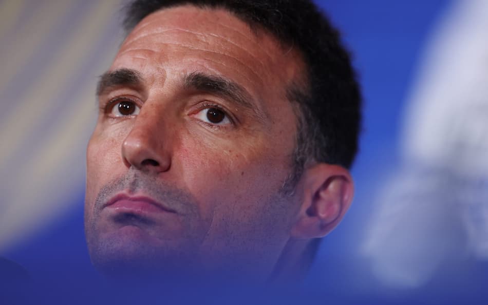 Técnico da Argentina, Lionel Scaloni durante coletiva na véspera da semifinal da Copa do Mundo contra a Inglaterra