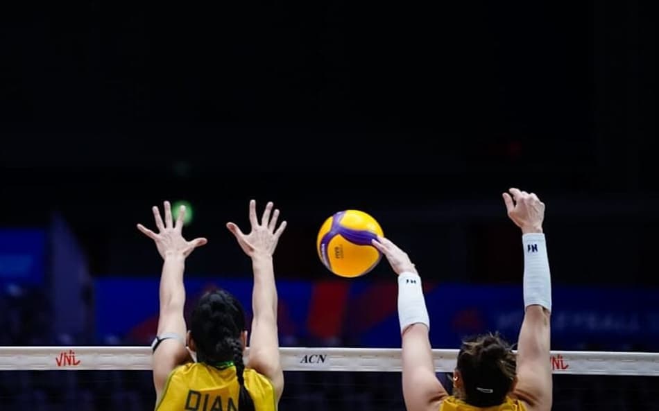 Bloqueio de Diana e Rosamaria em Brasil x Polônia pela VNL 2026