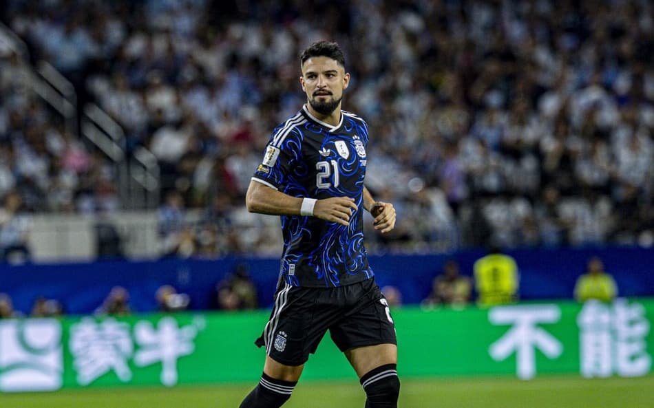 Flaco López em Argentina x Jordânia, na Copa do Mundo