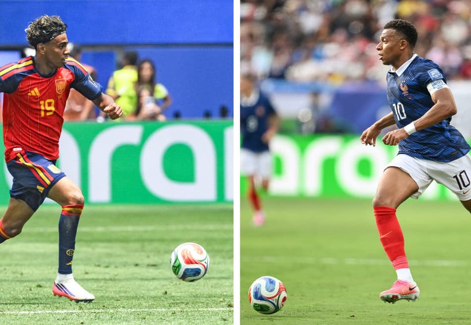 Yamal e Mbappé, destaques do duelo entre França x Espanha