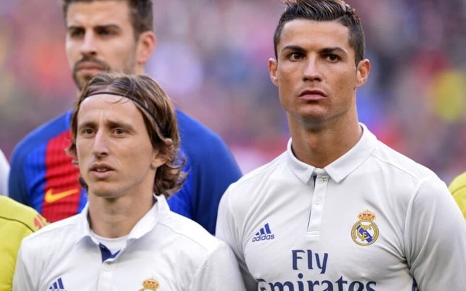 Cristiano Ronaldo, Modric e Piqué - Barcelona x Real Madrid
