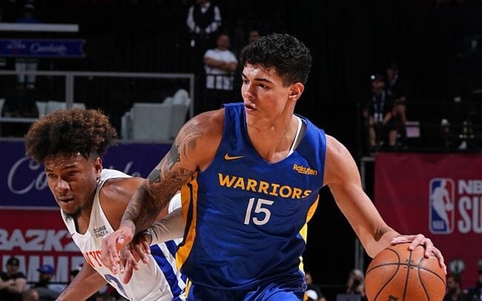 Gui Santos atuou na NBA Summer League de 2022 e 2023 pelo Warriors (Foto: Garrett Ellwood/AFP)