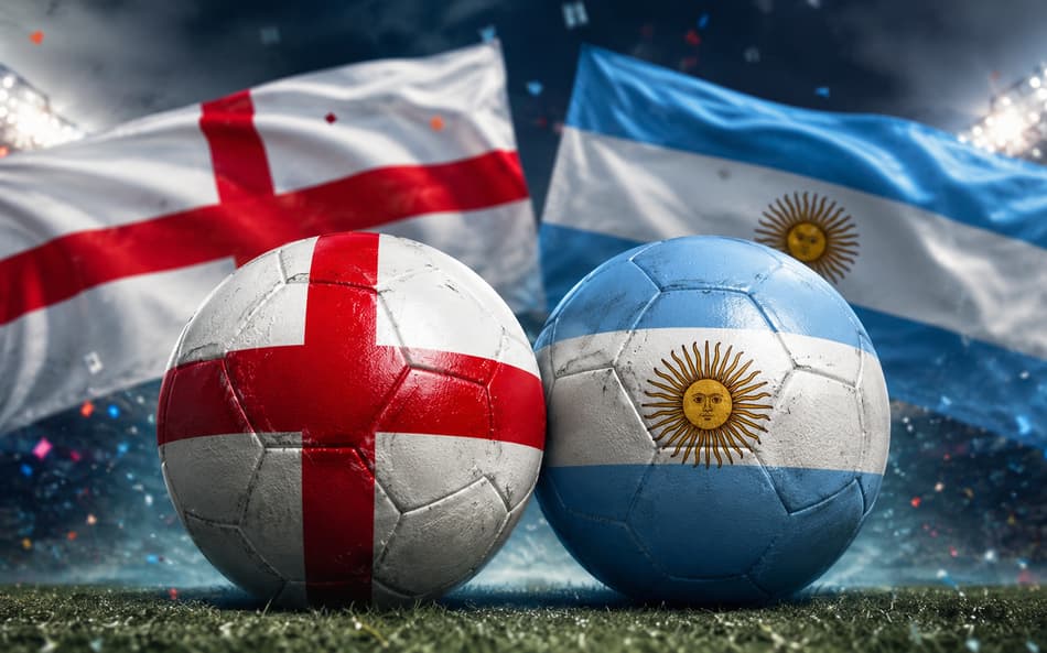 Imagem ilustrativa das odds aumentadas para o jogo entre Inglaterra e Argentina.