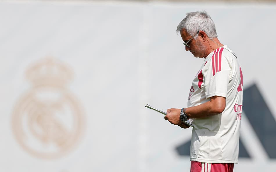 José Mourinho em treino do Real Madrid