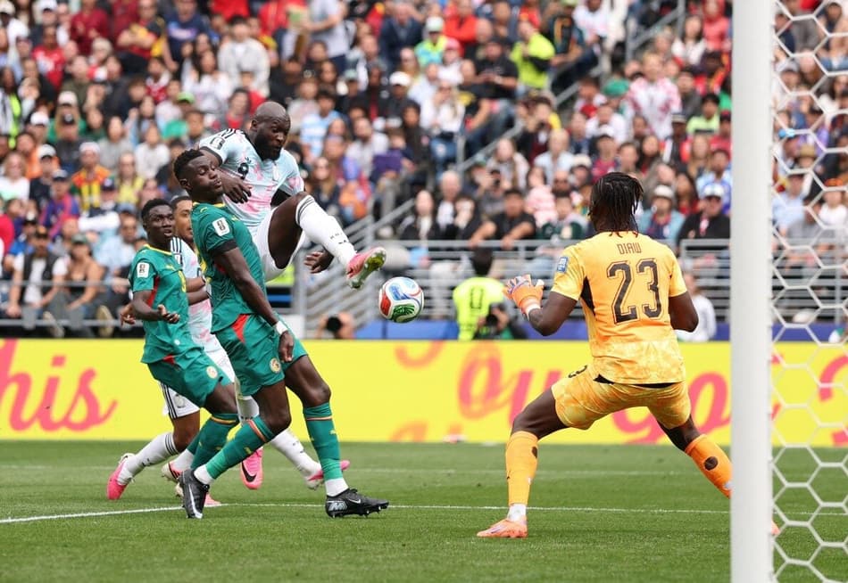 Lukaku no jogo da Bélgica contra Senegal pela Copa do Mundo de 2026