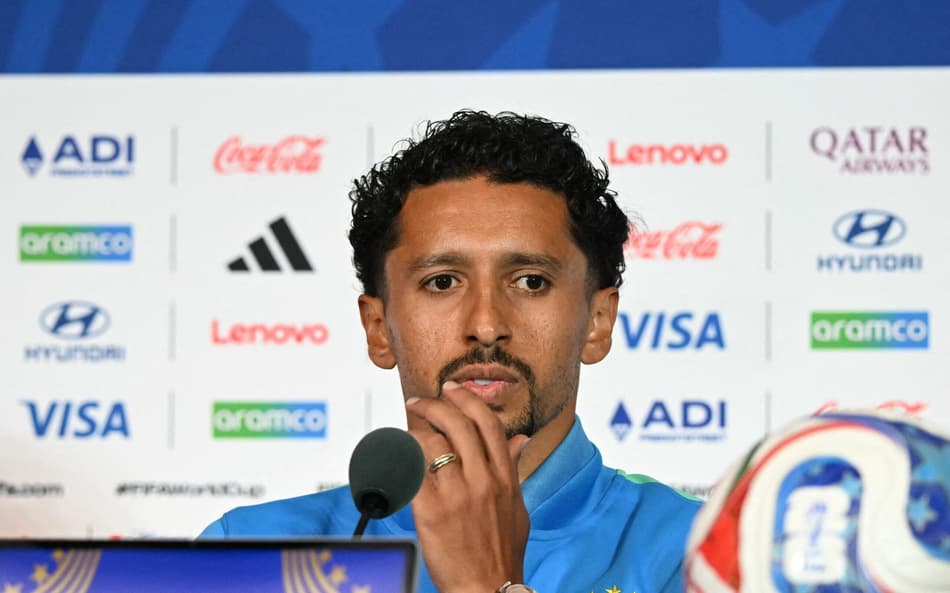 Marquinhos dá entrevista coletiva antes do jogo do Brasil contra o Japão pela Copa do Mundo de 2026