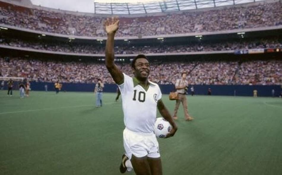 Pelé em sua despedida do Cosmos