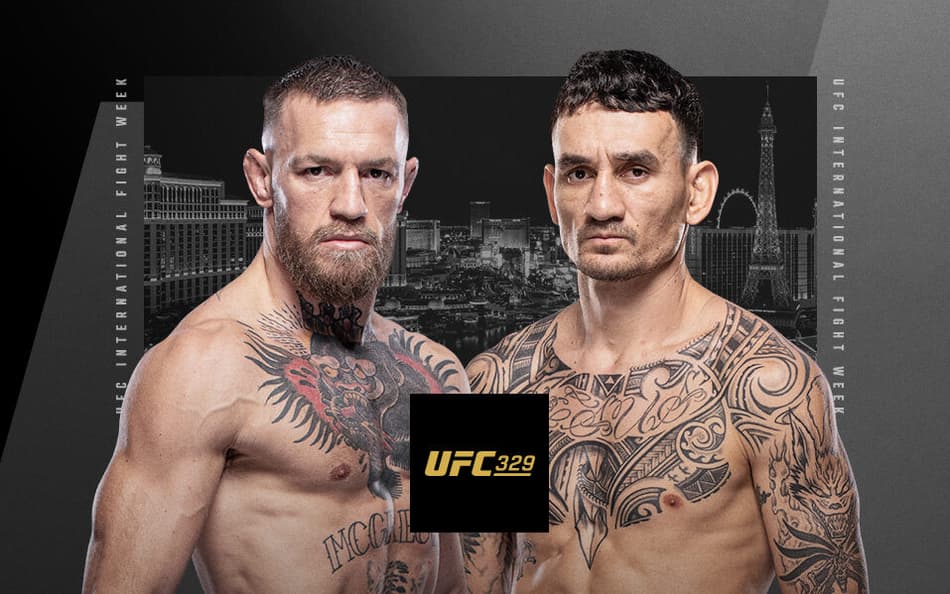 Poster do UFC 329 destaca luta entre McGregor e Holloway (Foto: Reprodução/UFC)