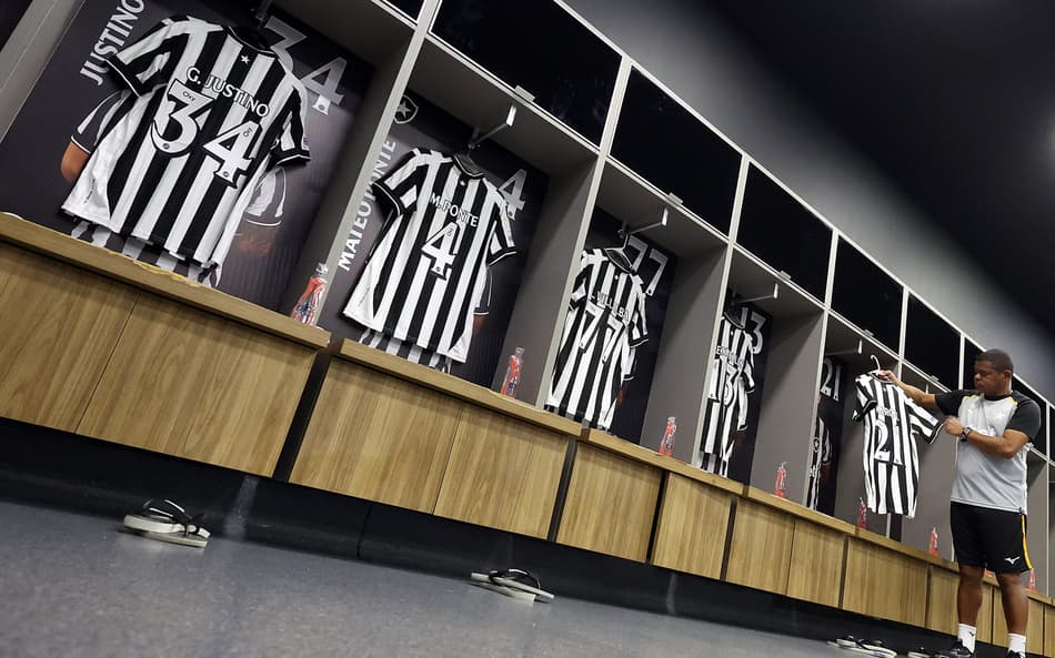 Vestiário do Botafogo para o duelo com o Santos