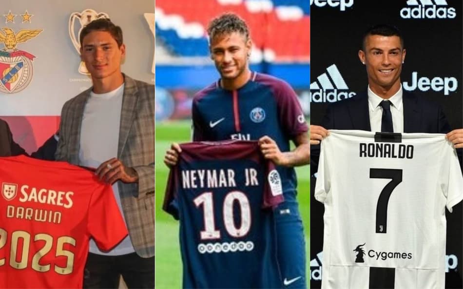 Darwin Núñez, Neymar e Cristiano Ronaldo