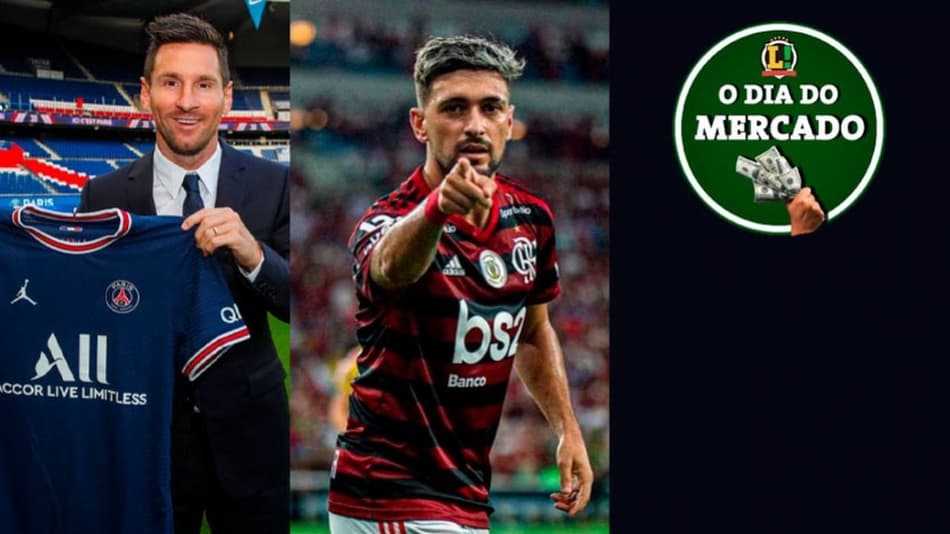 PSG anuncia Messi, dirigente esclarece situação de Arrascaeta no Flamengo, clube europeu sonda Mateus Vital… O Dia do Mercado!