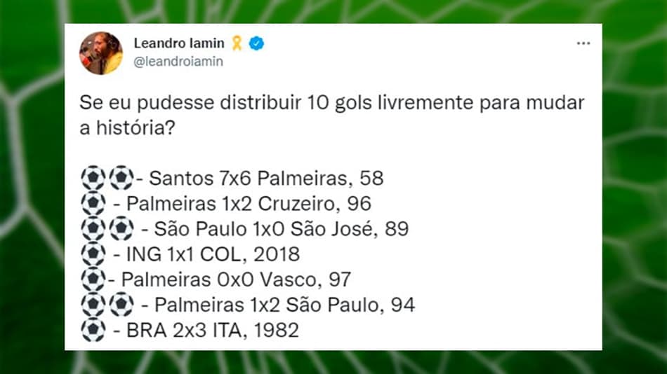 E se você pudesse mudar a história distribuindo 10 gols? Veja respostas e opine!