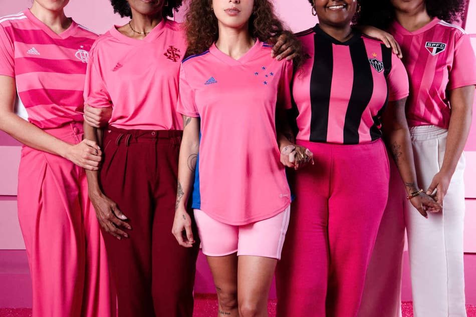 Atlético-MG, Cruzeiro, Flamengo, Inter e São Paulo ganham camisas para o Outubro Rosa