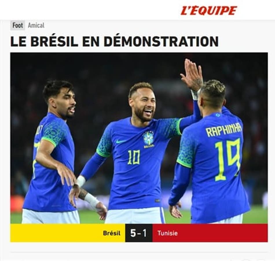 “Paris no ritmo do samba”: confira a repercussão dos jornais internacionais da goleada da Seleção Brasileira