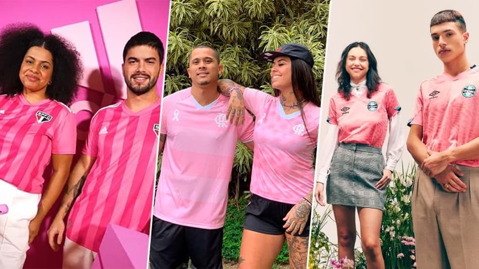 Flamengo, Grêmio, São Paulo e mais: veja camisas lançadas em homenagem ao Outubro Rosa