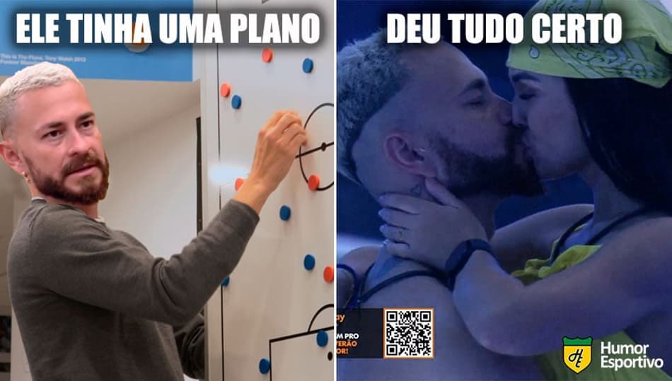 Beijo entre Fred e Larissa no BBB rende memes