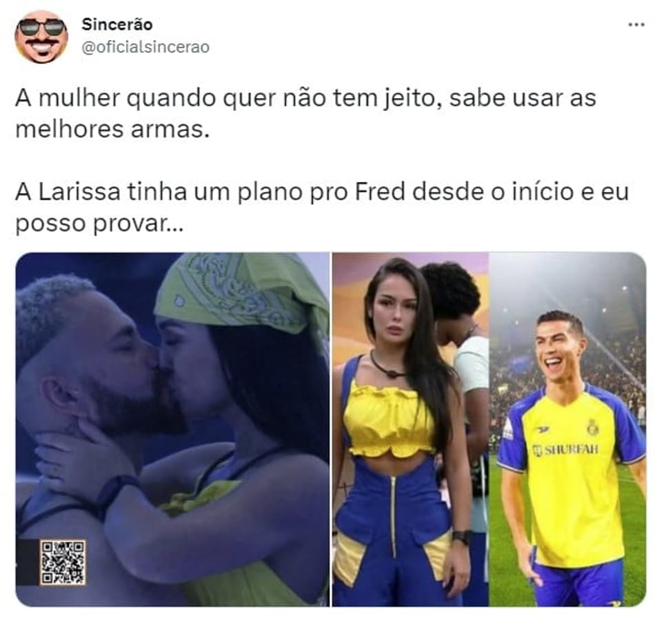 Beijo entre Fred e Larissa no BBB rende memes