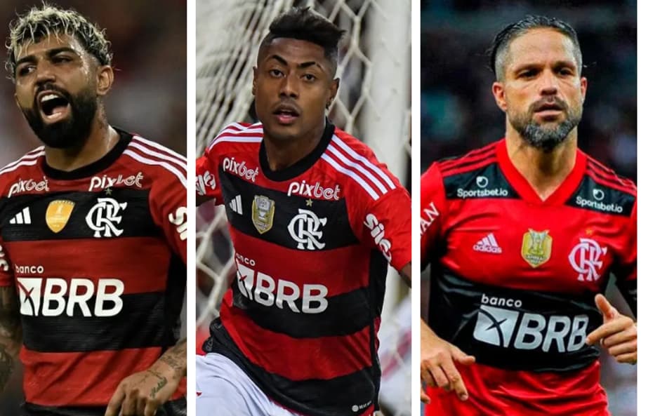 Gabigol, Bruno Henrique e Diego Flamengo Santos