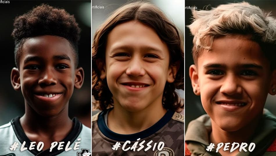 Jogadores do Brasileirão viram crianças com uso da inteligência artificial. Veja o resultado!