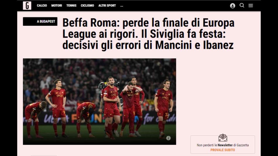 Repercussão internacional - final da Europa League