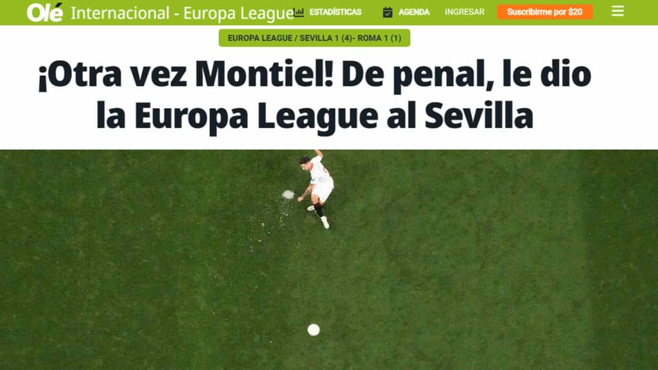 Repercussão internacional - final da Europa League