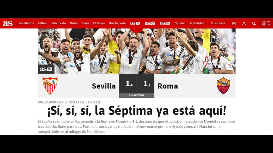 Repercussão internacional - final da Europa League