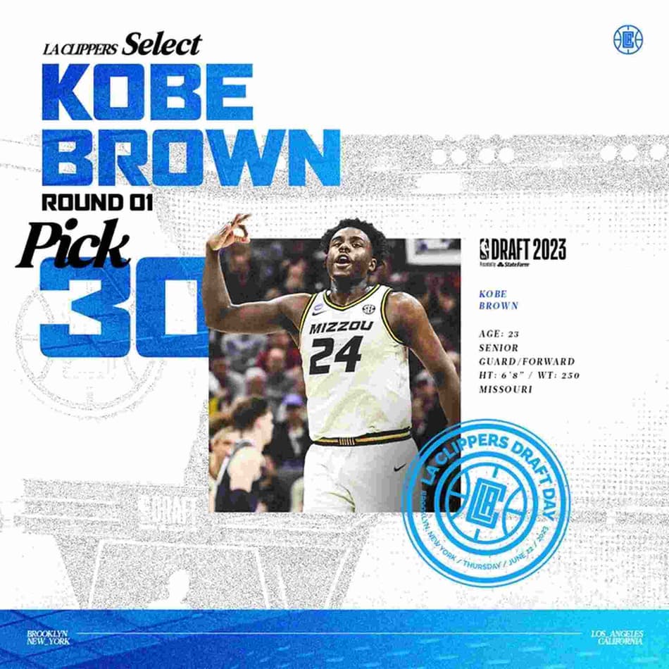 Kobe Brown - Los Angeles Clippers - Draft