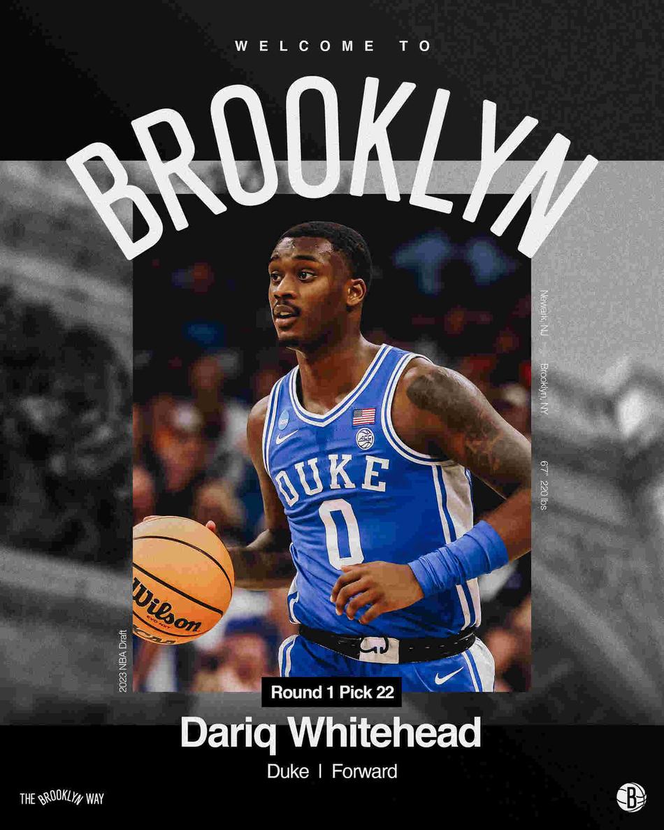 Dariq Whitehead - Brooklyn Nets - Draft