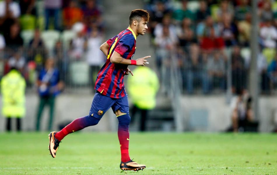 Neymar estreando pelo Barcelona