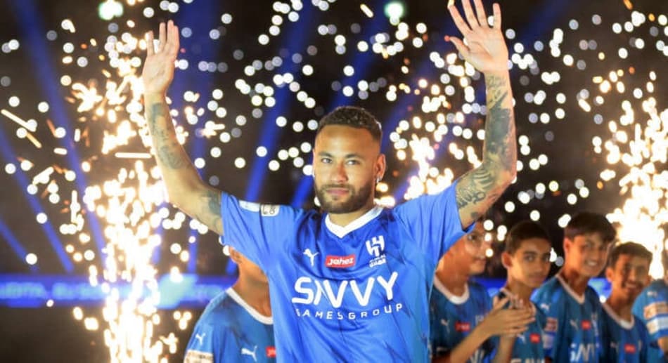 Neymar se apresentando no Al-Hilal
