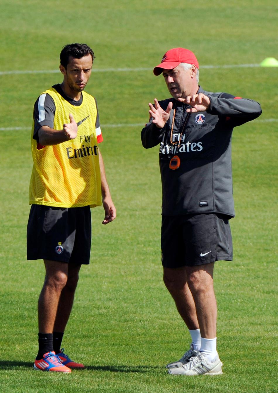 Ancelotti e Nenê - PSG 2012