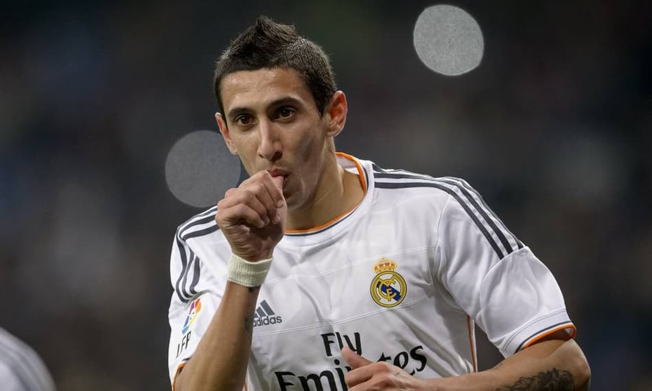 Di María celebra gol pelo Real Madrid