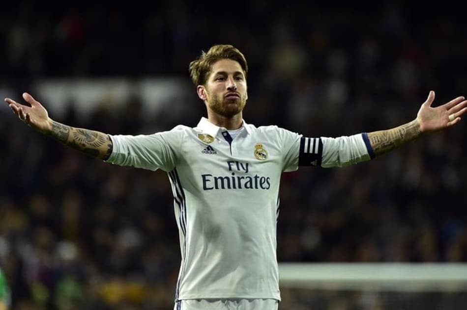 Sergio Ramos celebra gol pelo Real Madrid