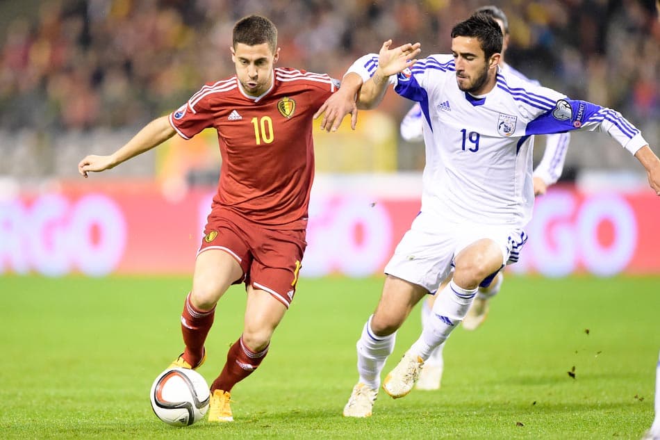 Bélgica x Chipre - Hazard (Foto: Yorick Jansens/ AFP)
