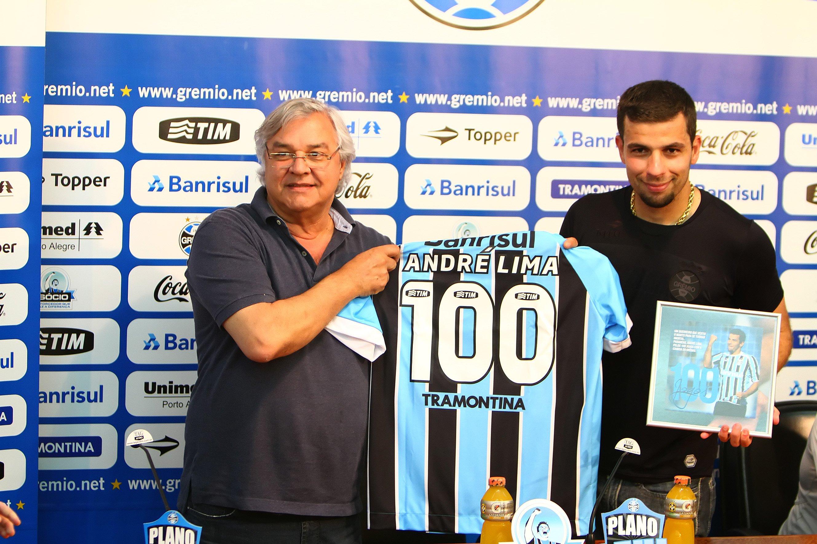 André Lima 100 jogos pelo Grêmio (Foto: Lucas Uebel/Grêmio)