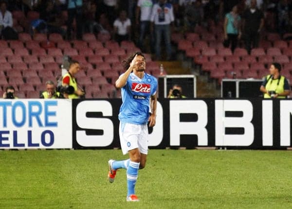 Napoli x Lazio - Gol do Cavani (Foto: Carlo Hermann/AFP)