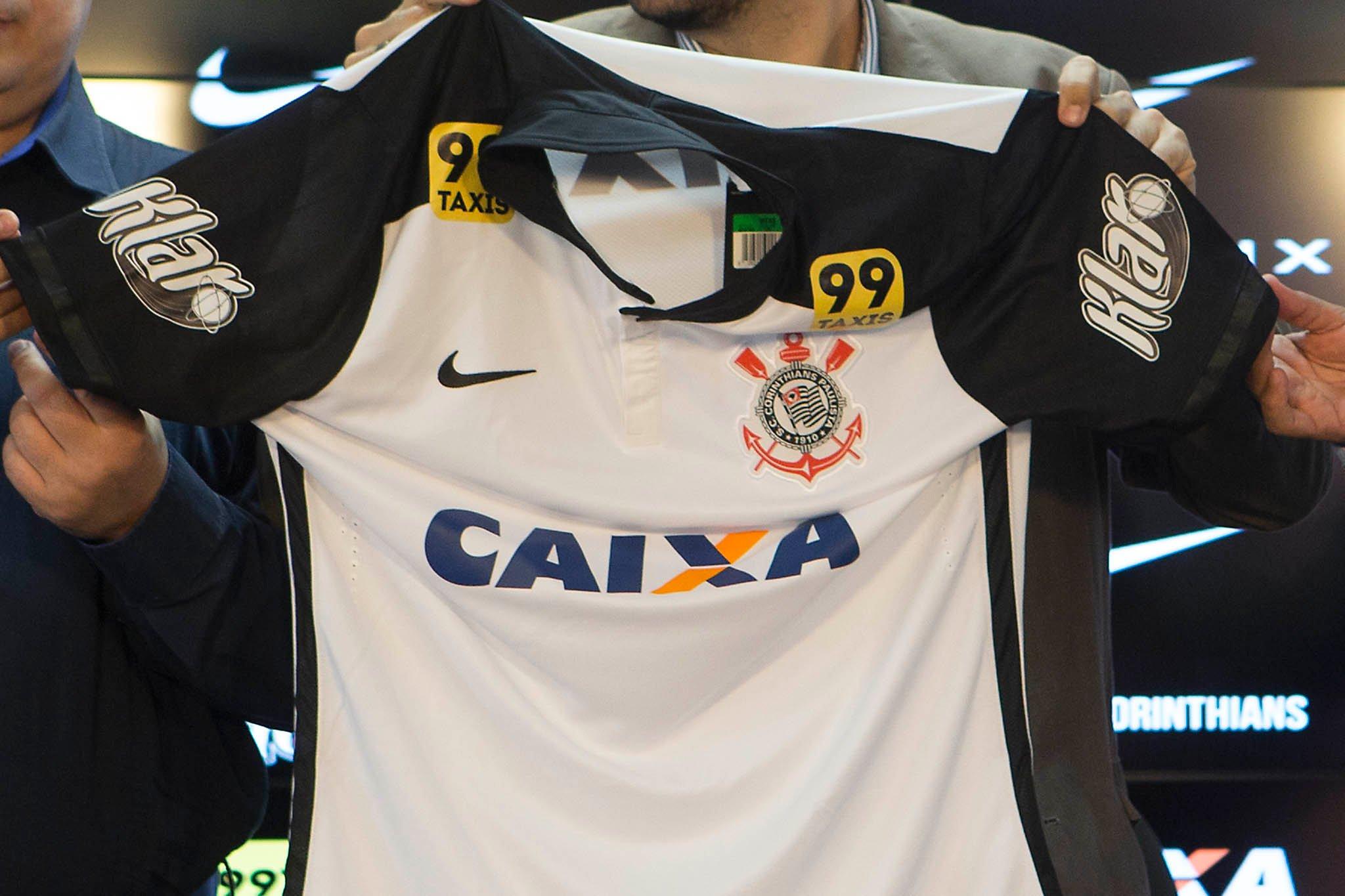 Detalhe do novo patrocinador do Timão (Foto: Divulgação)