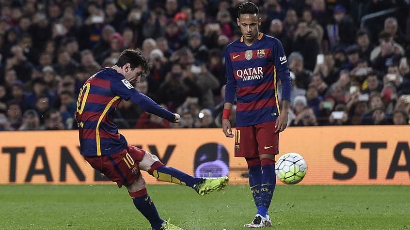 Messi marca de falta - Barcelona x Sevilla