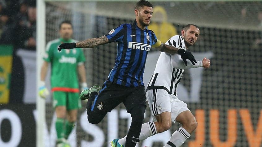 Icardi e Chiellini - Juventus x Inter de Milão