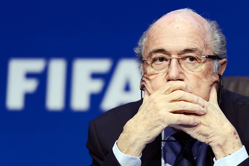 Presidente da FIFA, Sepp Blatter participa de coletiva de imprensa em Zurique após sua reeleição (Foto: Fabrice Coffrini/AFP)